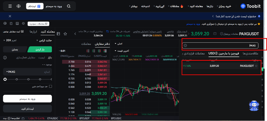 آموزش فیوچرز معامله ارز paxg