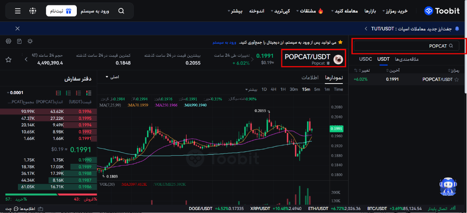 مراحل خرید POPCAT از توبیت: