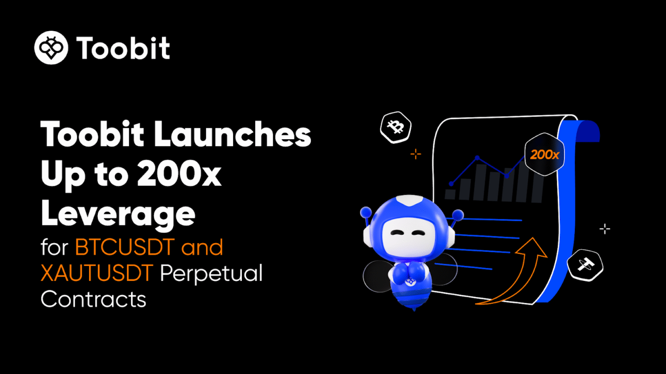  اهرم 200x در صرافی Toobit برای بیت کوین و طلا