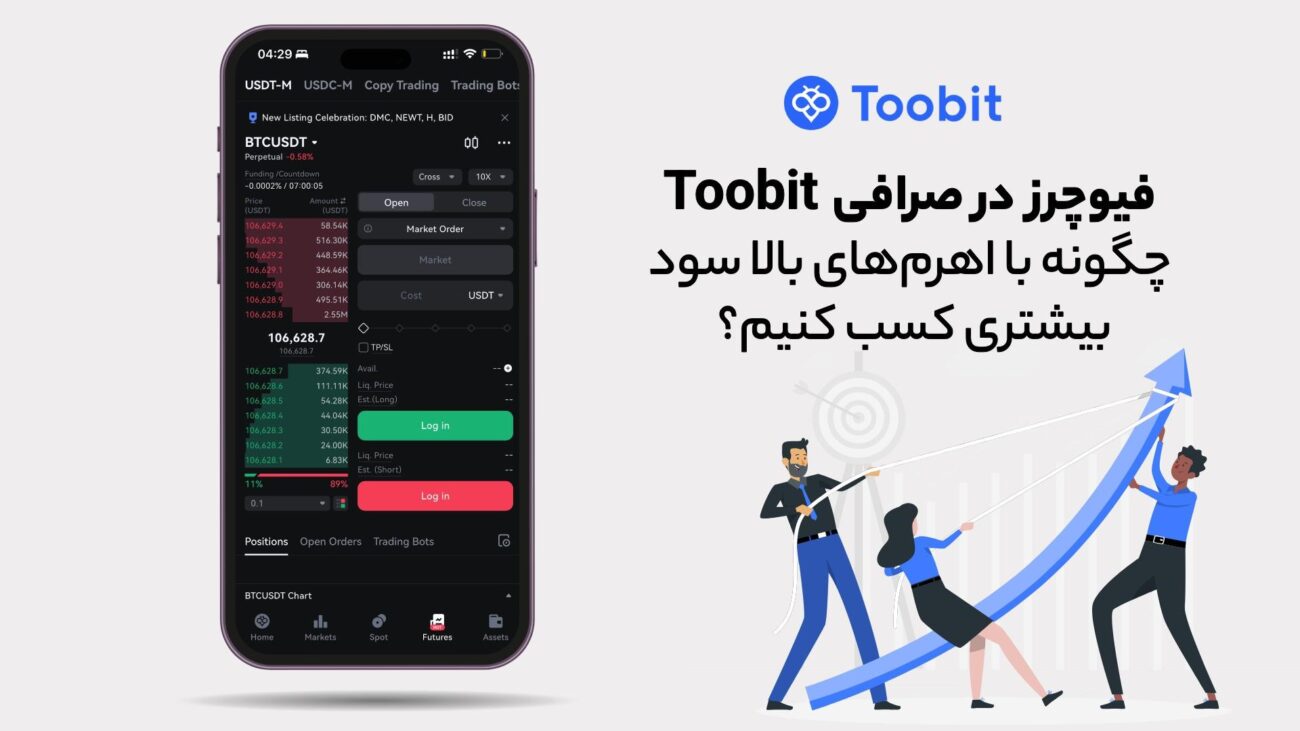 آموزش فیوچرز Toobit | افزایش سود با اهرم | ترفند سود بیشتر