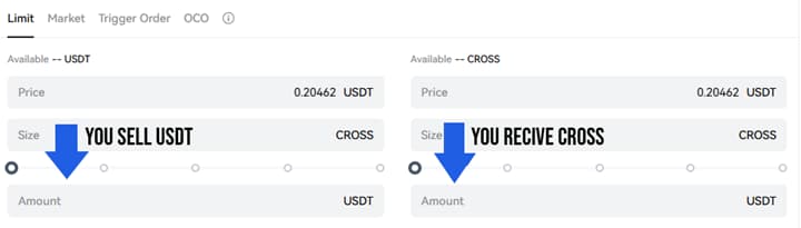 ثبت سفارش خرید توکن CROSS