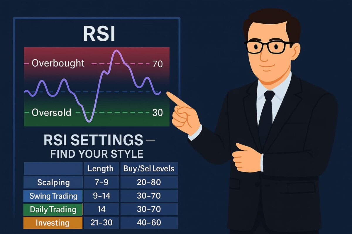 جدول تنظیمات اندیکاتور RSI برای سبک‌های مختلف معامله